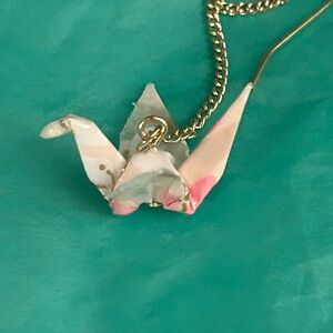 Origami Crane Pendant single earring